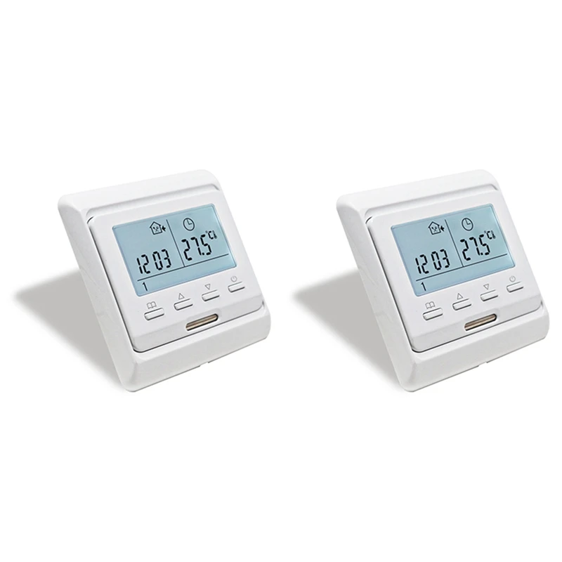 2X 16A 230V LCD Programmable Warm Floor Heating Room Thermostat Thermoregulator Temperature Controller Manual Mechanical