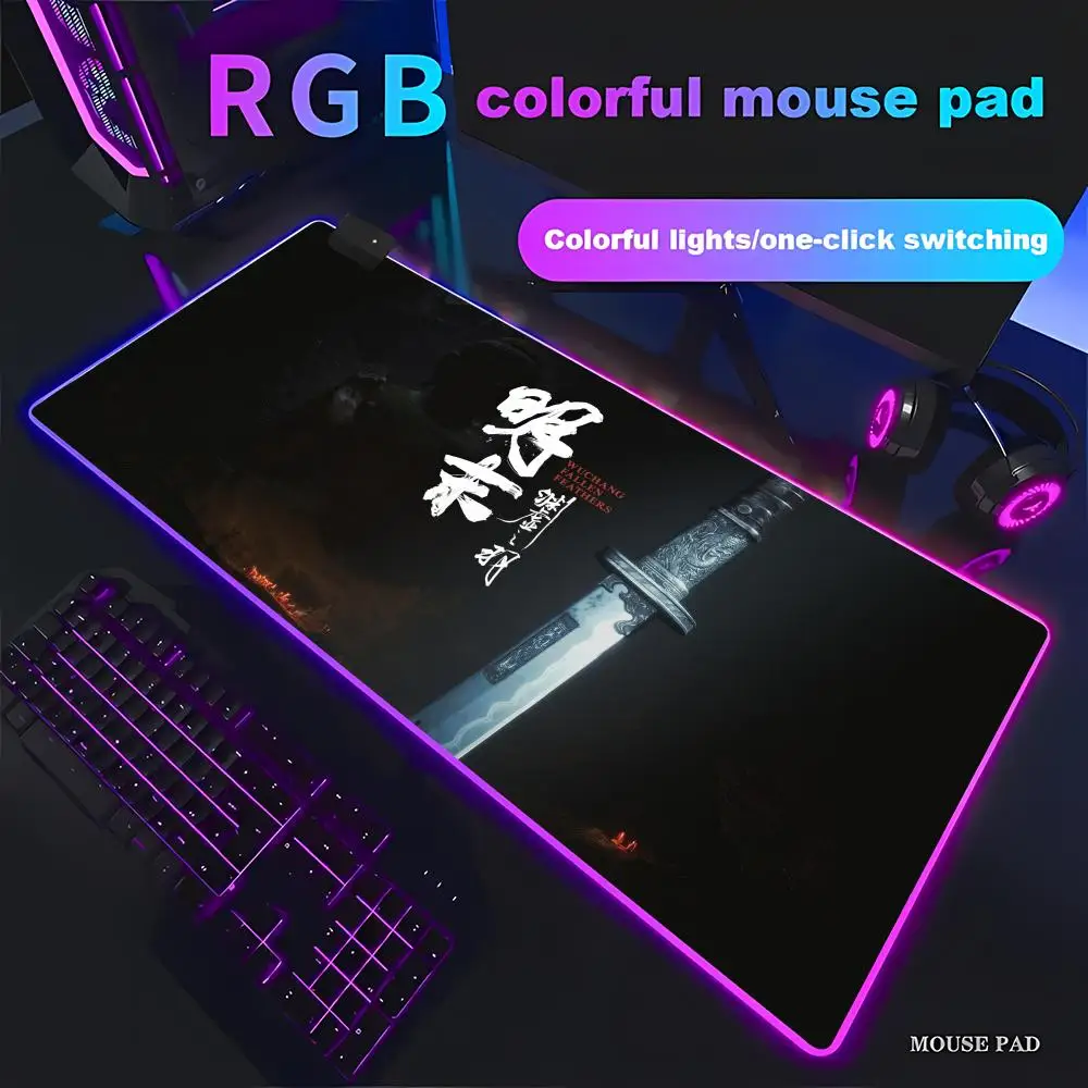 

Коврик для мыши Анимационные игры Красивый игровой коврик для мыши RGB HD Большой светодиодный светильник XXL Коврики для мыши ПК Декор для Wuchang Fallen Feathers