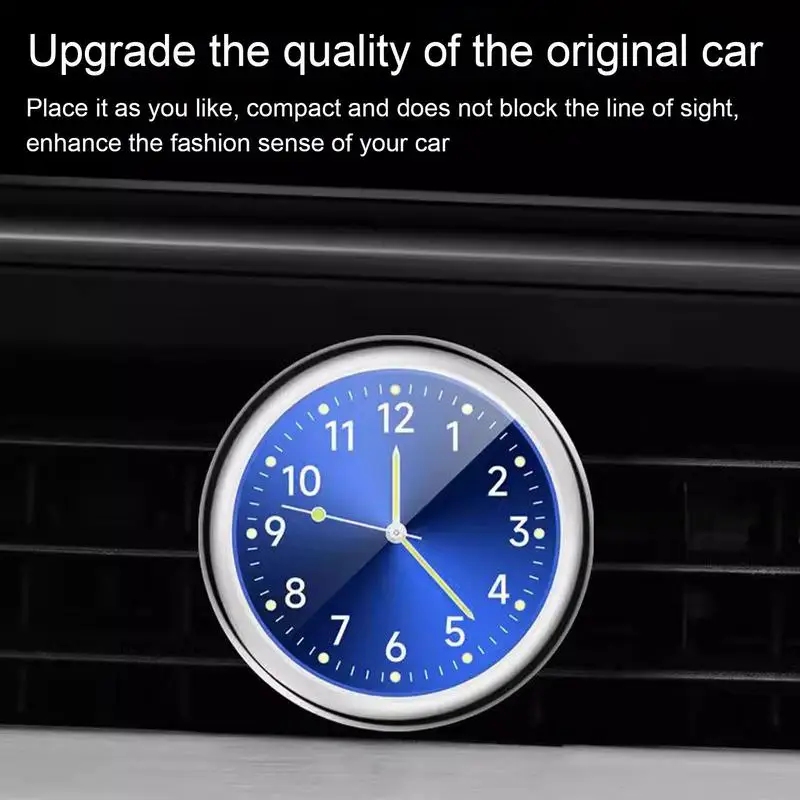 Automobile Clock Dashboard Car Clock Interior Decor Portable Mini Clock Decoration Luminous Analog Watch Ornaments For Cars