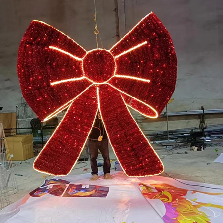 

Large Christmas Bow Decoration LED Motif Christmas Bow Light For Christmas Shop Wall Decor