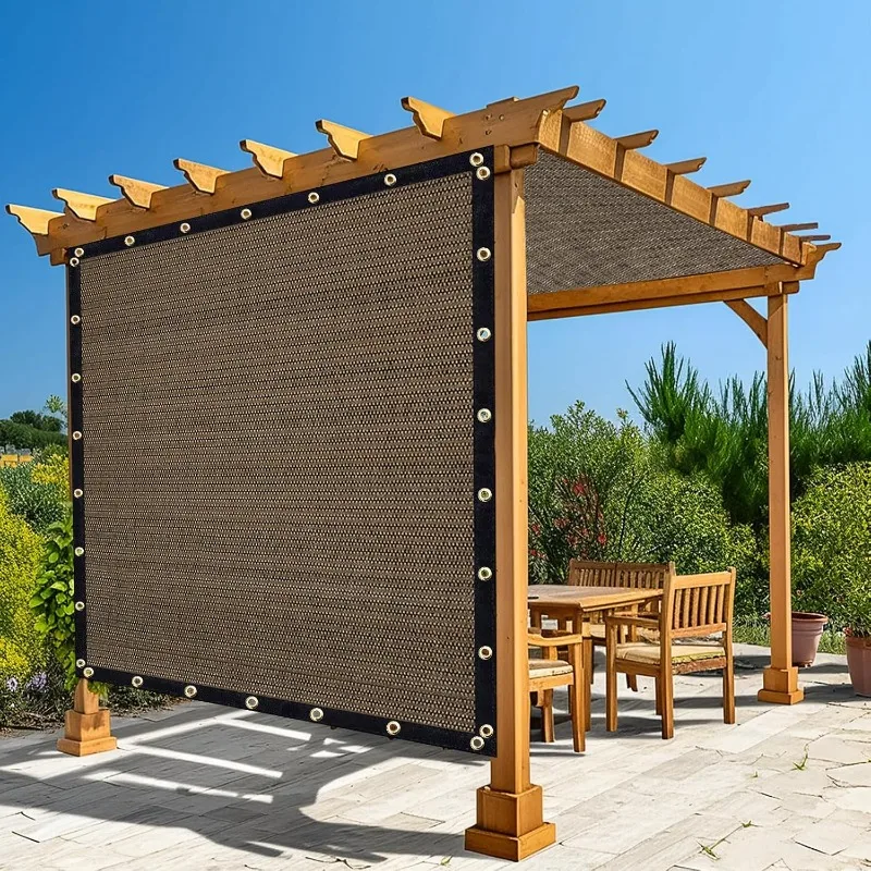 

Amagenix 90% Shade Fabric 8'X 11' Mocha Sun Shade Cloth with Grommets for Pergola Replacement Shade Cover Canopy, Heavy Duty, Ca