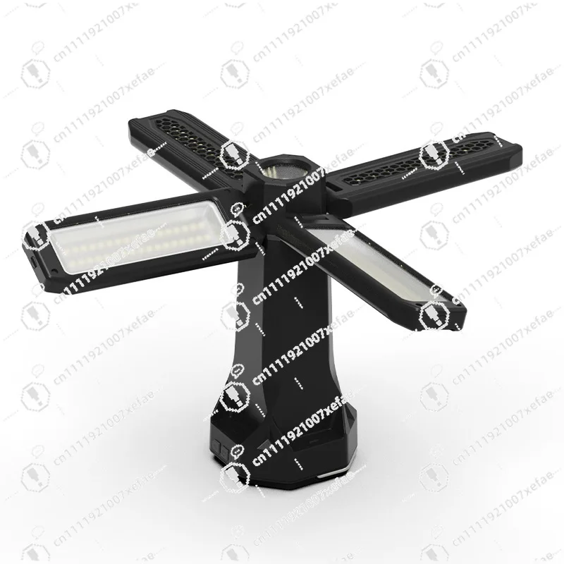 Outdoor camping folding four-leaf LED lamp magnetic bracket rechargeable battery suitable for emergency