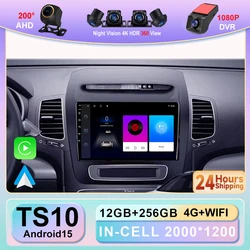 Car Radio Player Carplay For Kia Sorento 2 II XM 2012 - 2021 Android 15 Wireless Android Auto Touch Screen Rear camera No 2din