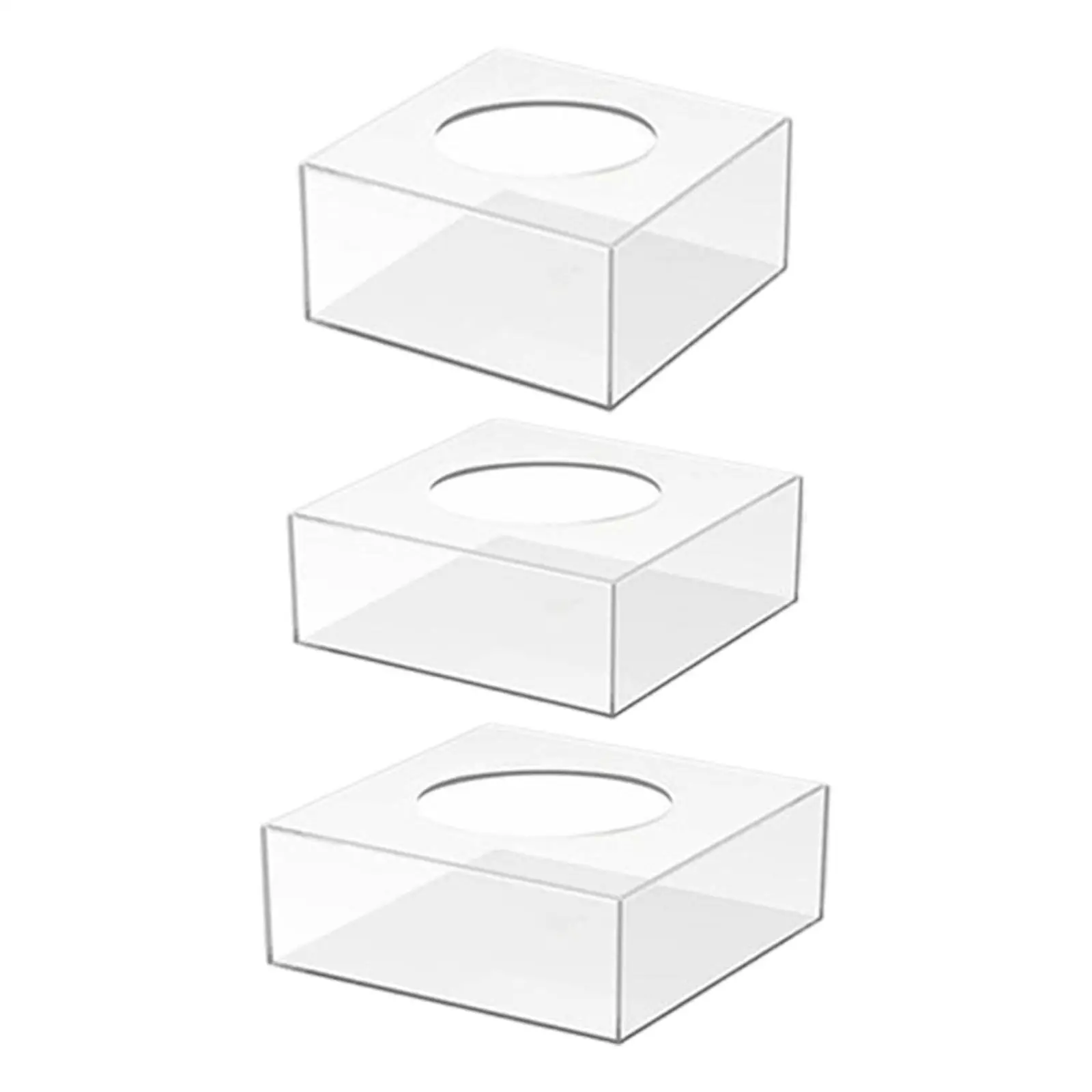 Transparent Acrylic Cake Display Box Modern Square Riser Centerpiece Food Stand for Wedding and Celebrations