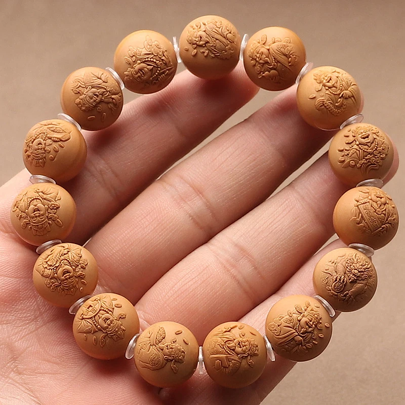 Hou Tou Walnut , God Of Wealth , Handmade Treasure Bowl Fortune Bracelet