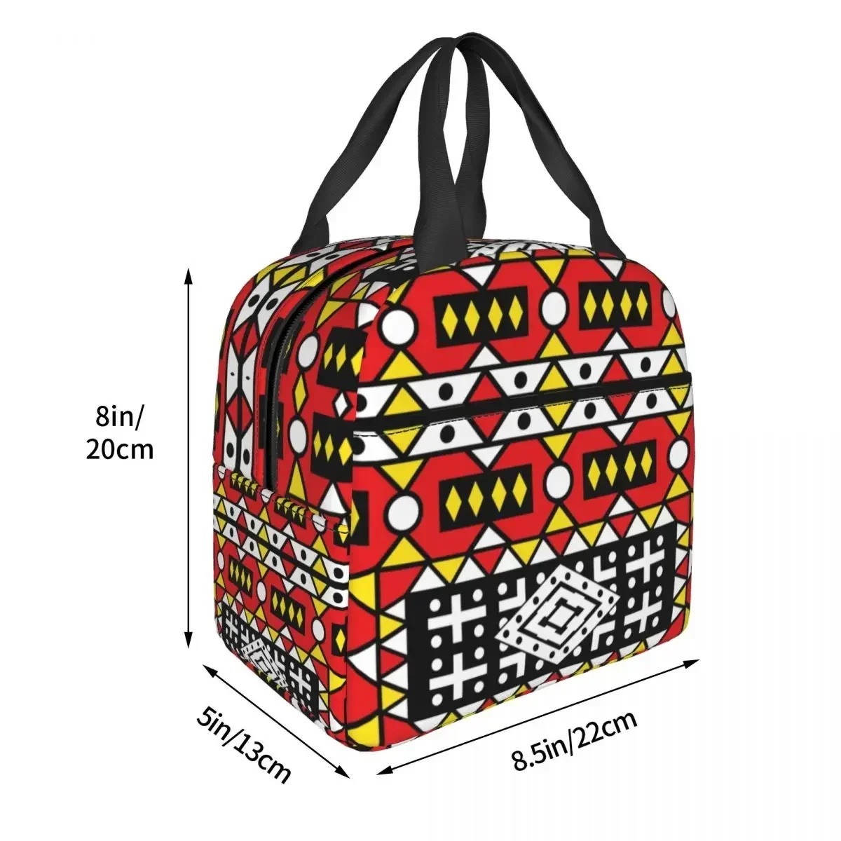 2023 New Custom Kizomba Samakaka Ankara Print Lunch Bag Women Warm Cooler Insulated Lunch Box per la scuola dei bambini