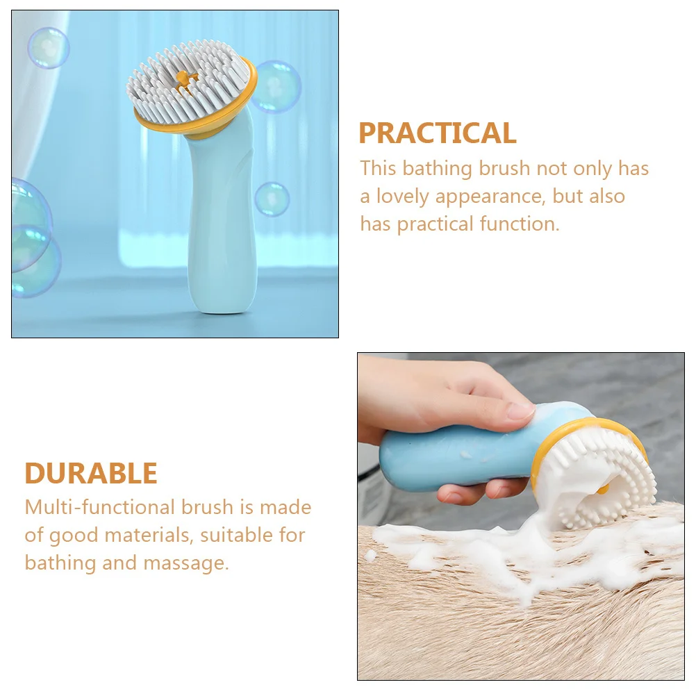 

Portable Dog Bath Brush Puppy Tool Lightweight Easy Hold Pet Grooming Comb for Quick Cleaning Comfortable Pet