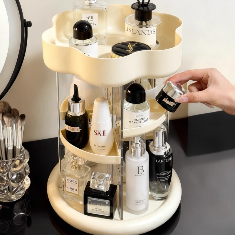 Cosmetics Rotating Desktop Finishing Shelf Dressing Lipstick Makeup Brush Skin Care Products Storage Shelf