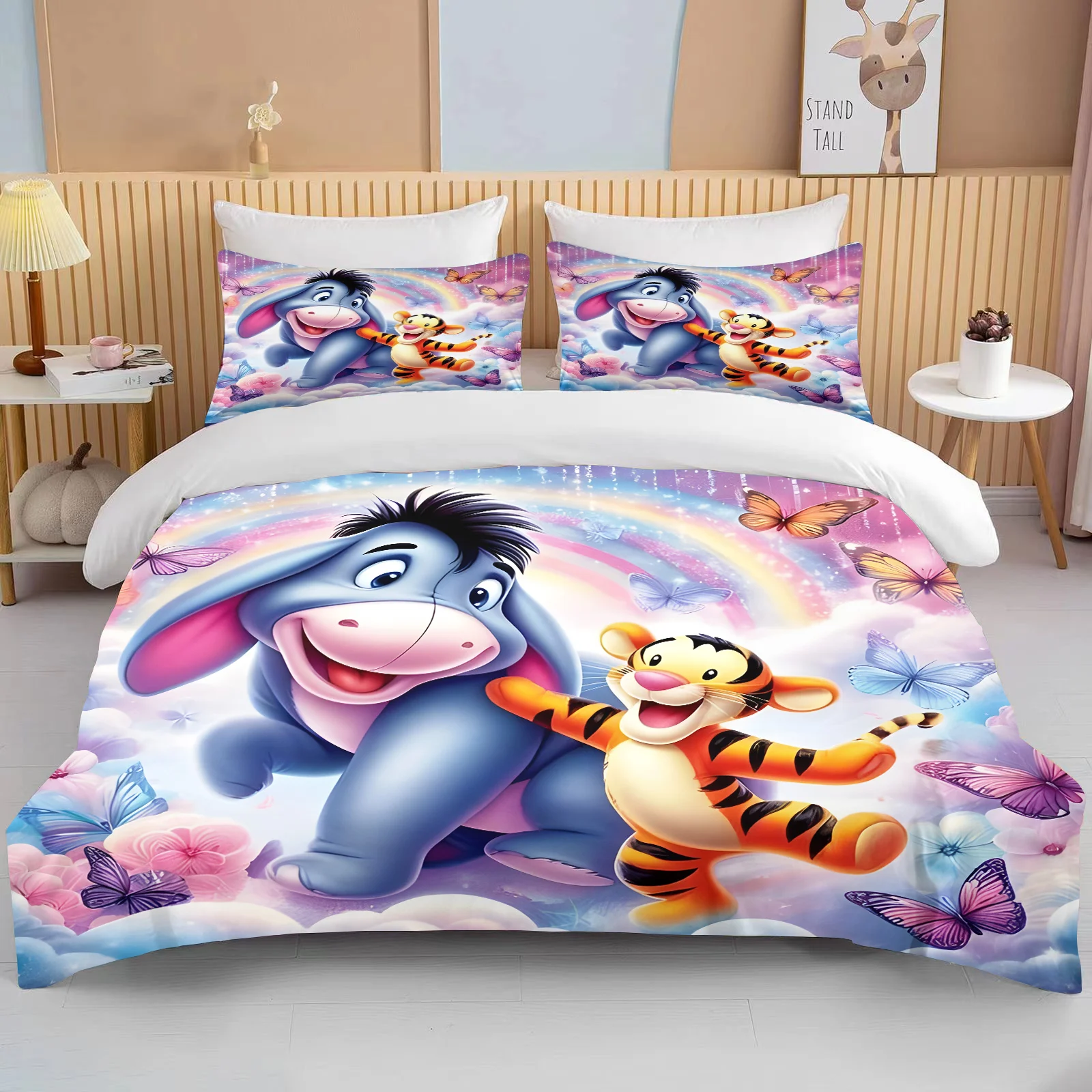 

Disney Winnie The Pooh Eeyore Print Bedding Set Duvet Cover 1 Duvet Cover 2 Pillowcases Adult and Children Bedding Set Luxury