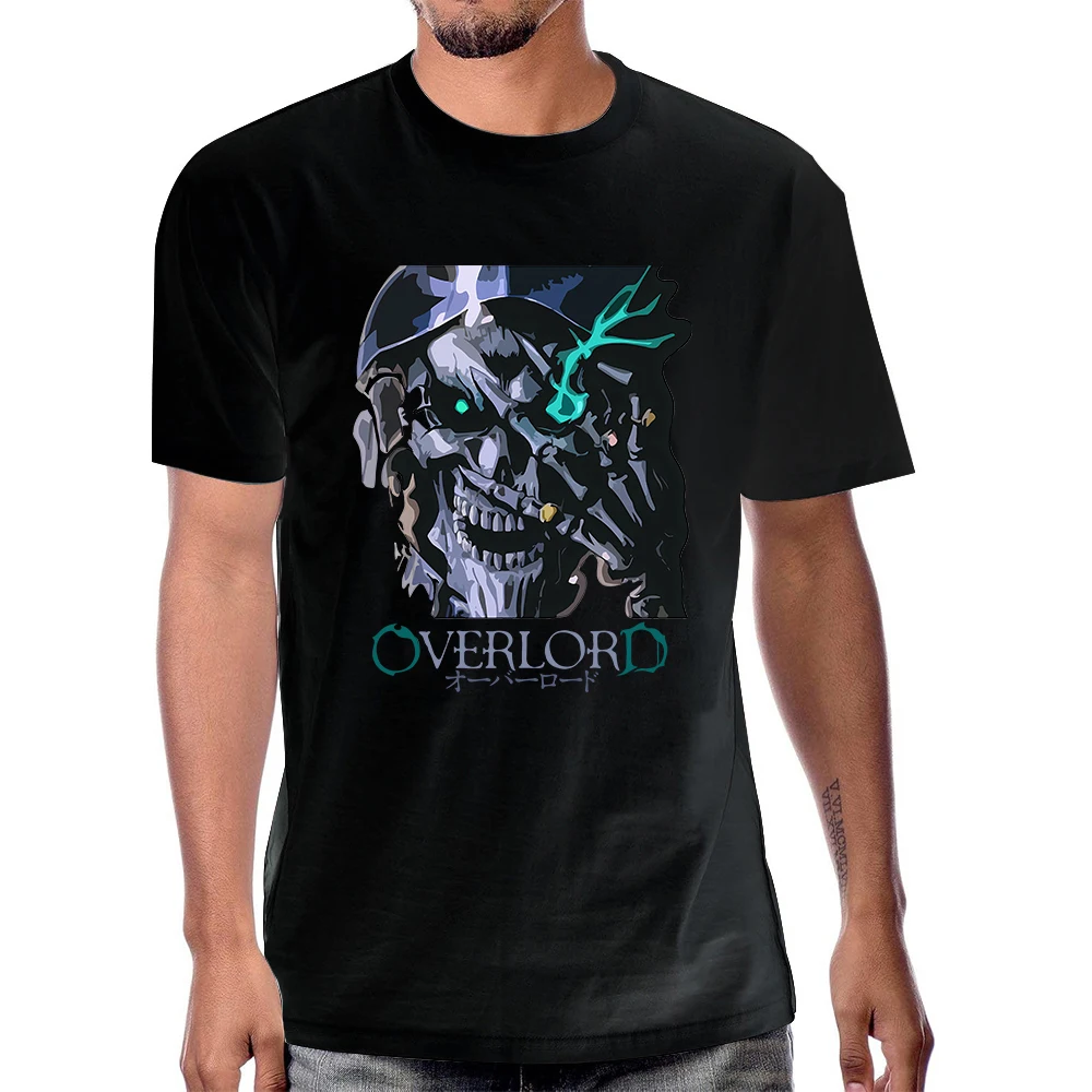 Skull Anime Overlord Ainz Ooal Gown Graphic T-shirt Japan Harajuku Style Short Sleeve Man Tshirt Hip Hop Y2K Cotton Women Tees