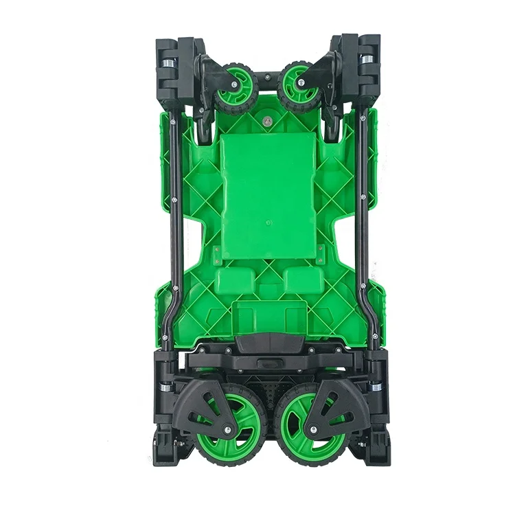 330lbs Portable Hand Truck Four Wheels Foldable Multifunctional Hand Cart 150kgs Heavy Duty Easy Carry Folding Flatbed Trolley