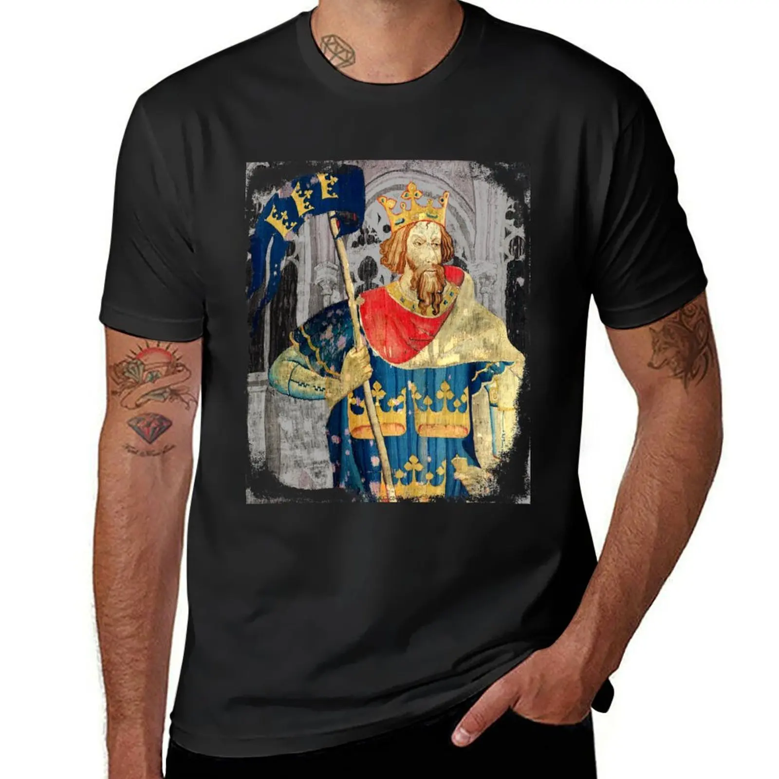 

King Arthur T-Shirt blue lock boys animal print anime stuff compression shirt men