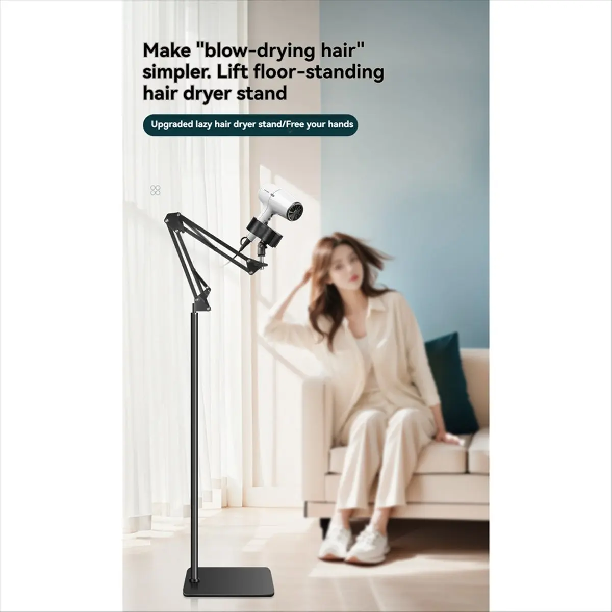 Nices Hair Dryer Clamp Stand Multi Angle Adjustable Stand Multifunctional Stand Metal Cantilever Metal Base Stand