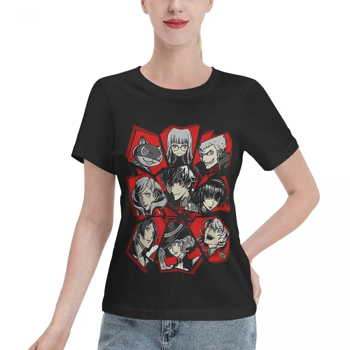 Affordable All Out Attack Persona Women's T-shirt Casual Street Crew Neck T-Shirt