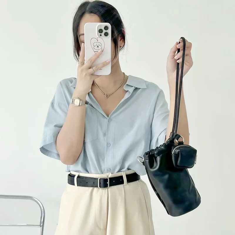 2023 New Korean Retro Women Crossbody Bag Drawstring Niche Ersatile Messenger Fashion Designer Mobile Phone Bucket Mini s