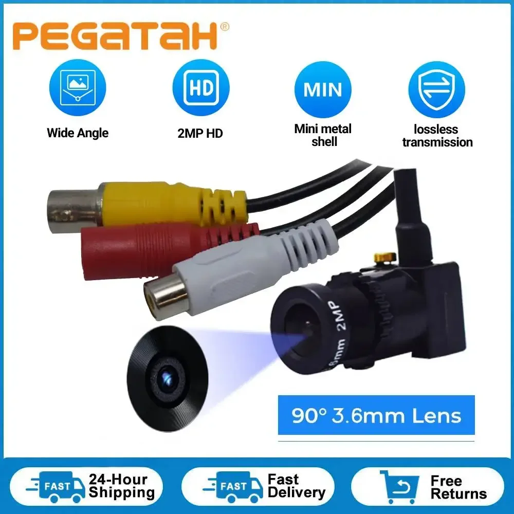 

PEGATAH 2MP 1080P HD Mini AHD Camera 3.6mm Lens Security Surveillance CCTV Camera With audio Microphone BNC Video Connector