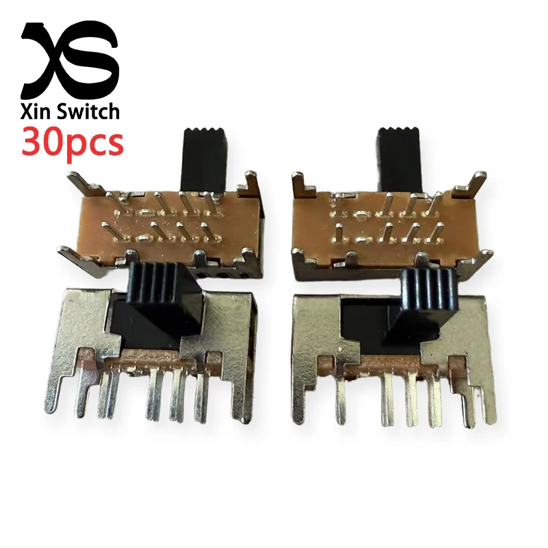 

30 шт. SK-23D05 G8 (2P3T) большой тумблер с горизонтальным подключением, двухрядный, 8-контактный, 3-ступенчатый, фиксированный, четырехфутовый, скользящий переключатель питания