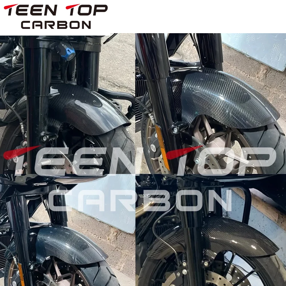 Real Carbon Fiber Front Mudguard for Harson Touring Models 2009+ Motorcycle Exhaust Carbon Front Fender for Harley