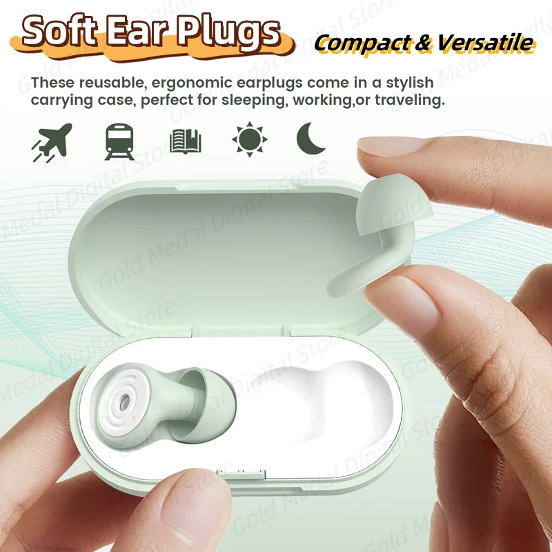 

Мягкие беруши для сна с шумоподавлением 30 дБ, многоразовые силиконовые беруши, ультракомфортные, подходят для учебы, концертов, путешествий