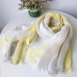 Spring and Summer Versatile Wide Striped Linen Women's Scarf