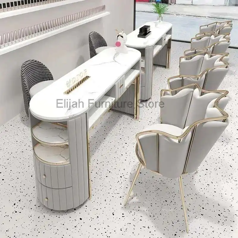 

Professional Manicure Table Salon Nail Tables Desk Beauty Equipment Dust Collector Mobilier Onglerie Professionnelle Furniture