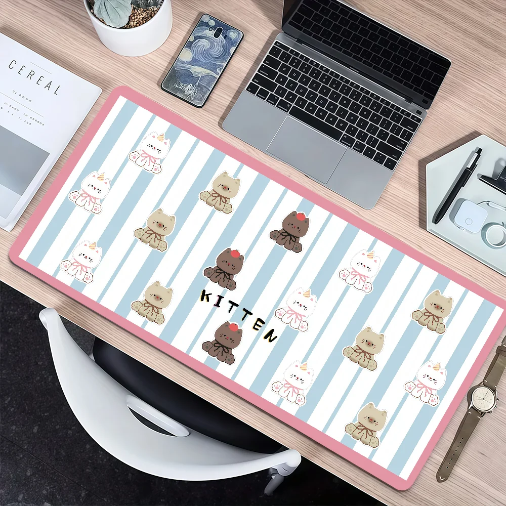 

Cute cartoon puppy art line grid Mouse Pad Non-slip Lockedge Thickened Desktop MousePad Large Comfort Gaming Office Student