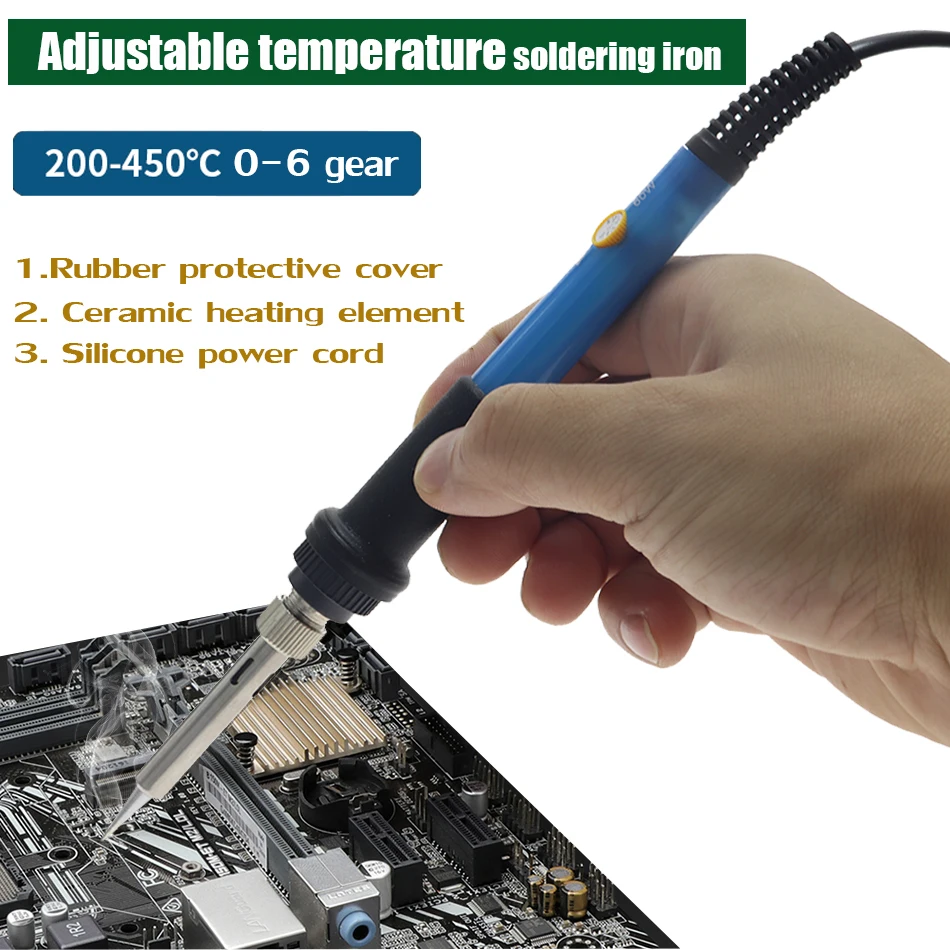 Adjustable Temperature Electric Soldering Iron 220V 110V 60W Welding Solder Rework Station Heat Pencil Tips Repair Tools