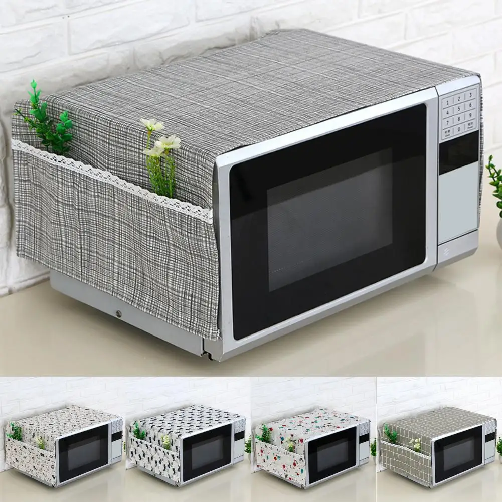 Microwave Top Cover  Useful Machine Washable Microwave Protector  Cotton Flax Microwave Cloth