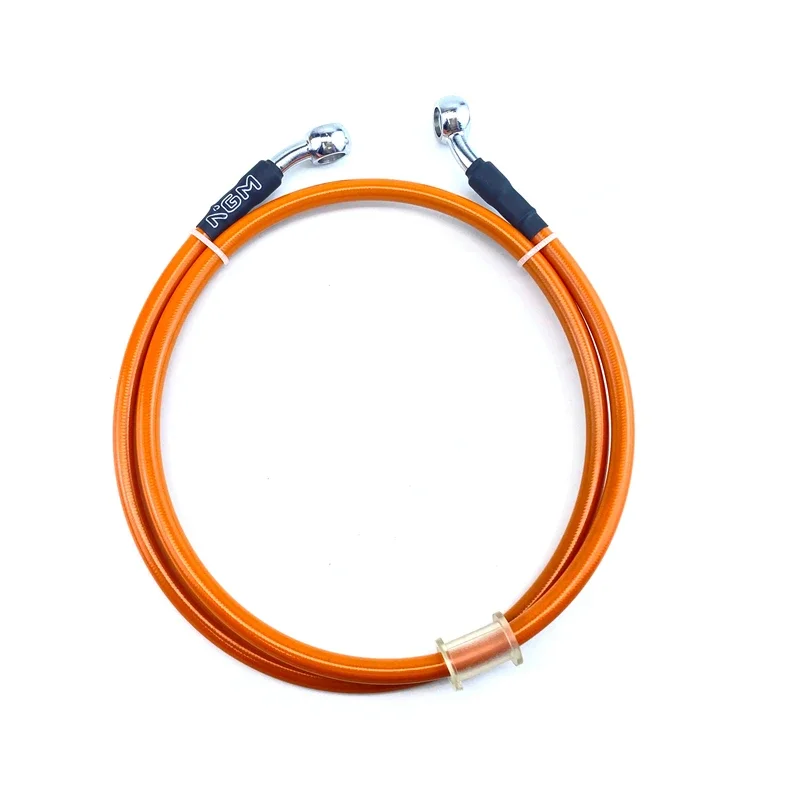 Universal 800mm - 2200mm Motorcycle Hydraulic Brake Hose Line Cable 90 degrees /28 degrees 10mm Banjo Pipe Line Braided oil hose