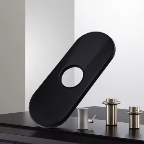 1PC Faucet Plate Hole Square/Oval Tap Cover Deck Plate Stainless Steel Bathroom Kitchen Sink for Most Single Hole Faucet