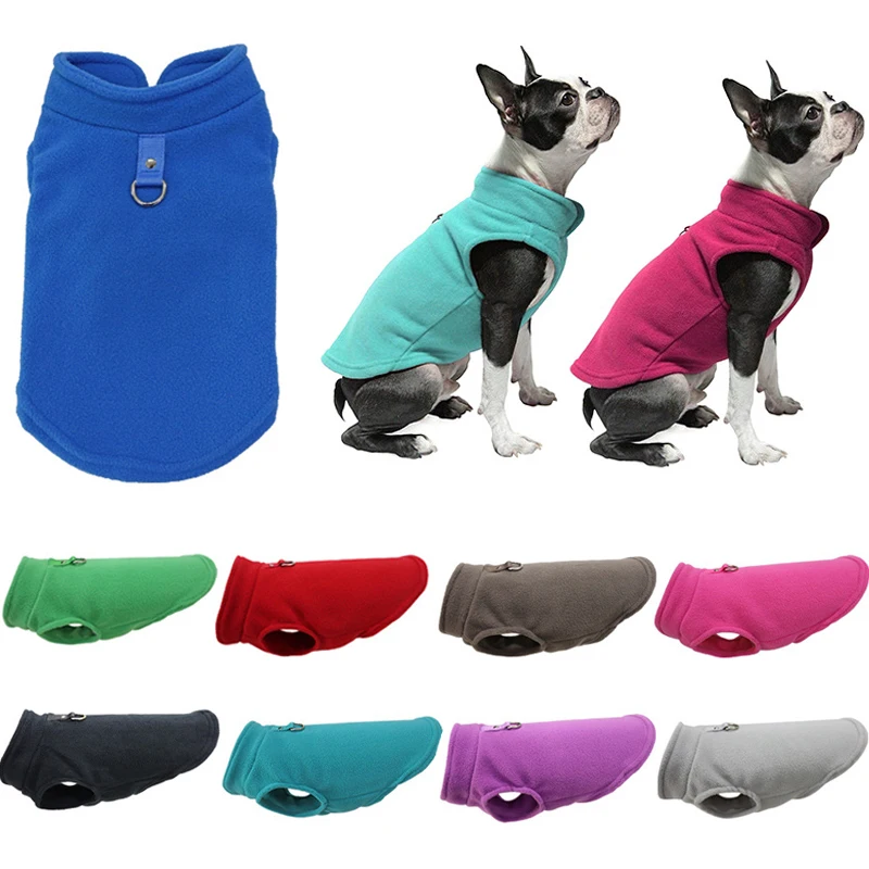 Warm Warm Dog Clothes Fleece Soft Pet Jacket for Small Dogs Cats Vest with D-Ring Puppy Jacket Chihuahua French Bulldog Costumes