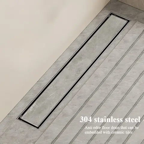 304 스테인레스 스틸 바닥 배수구, 호텔 샤워실 긴 탈취 바닥 배수구, 타일 상감 가능 Best5 304 스테인레스 스틸 바닥 배수구, 호텔 샤워실 긴 탈취 바닥 배수구, 타일 상감 가능 Best5