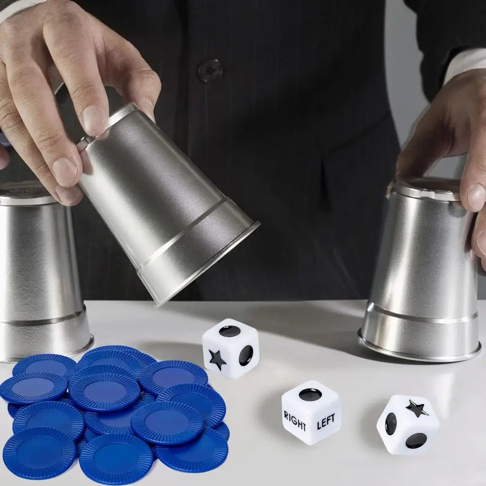 

С 3 кубиками левый правый центральный игровые кости креативные Акриловые 24 случайных цвета чипы друзья встречи набор костей многогранные кости