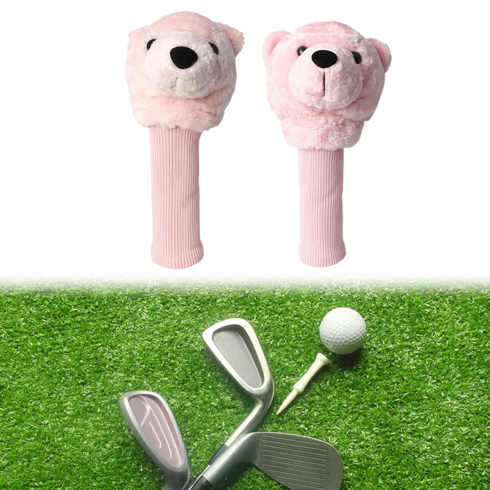 

Bear Golf Wood Club Head Cover Protective Case Portable Plush Golf Club Head Cover for Outdoor Birthday,