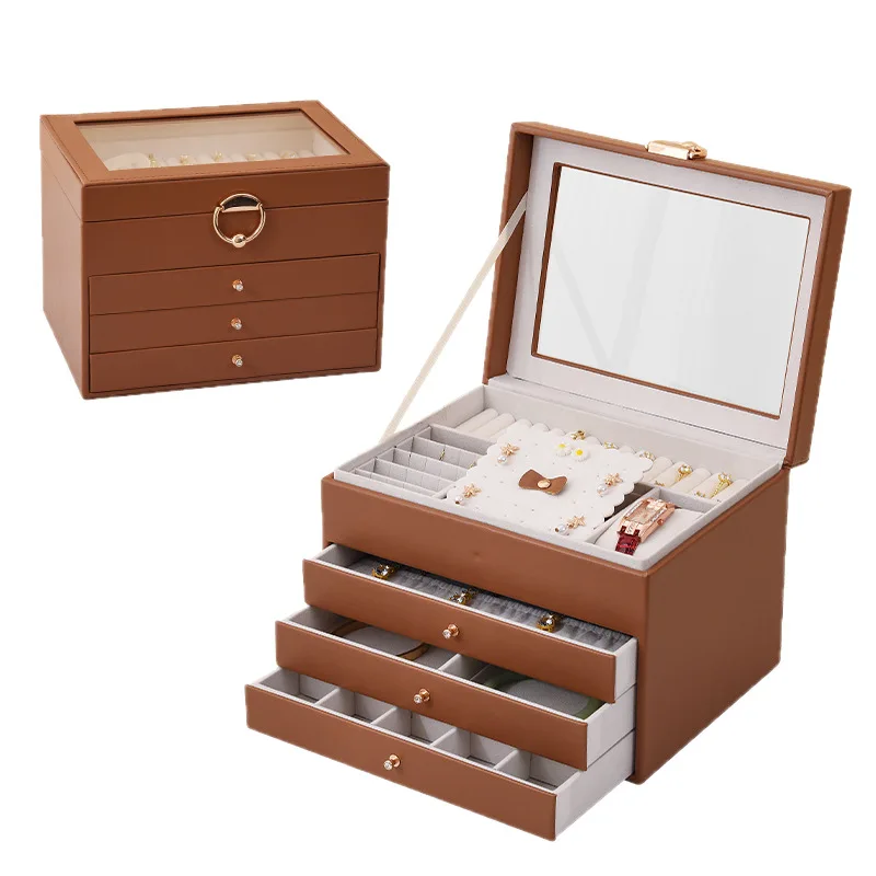 

Jewelry box, large-capacity four-layer multi-functional jewelry storage box, jewelry box