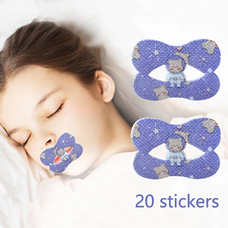 20 Stickers Anti-Snoring Mouth Sticker For Children Night Sleep Lip Nose Breathing Improving Patch Mouth Correction Sticker Tape