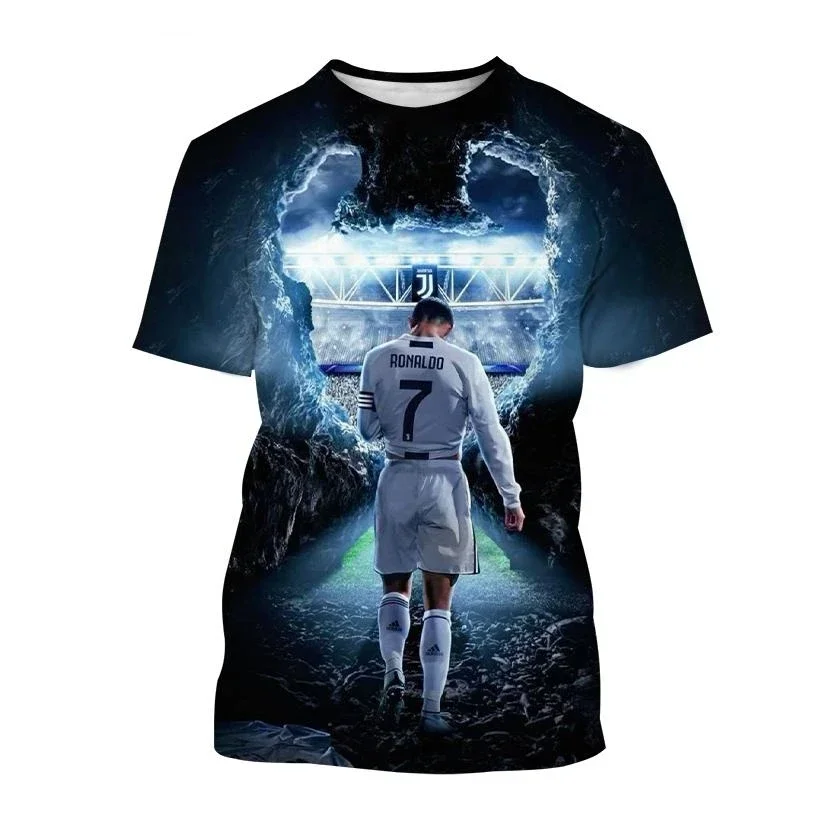 Street Fashion Maillot Football 2024 Euro Ronaldo 3D stampato t-shirt sportiva da uomo e da donna per la maglia da calcio per il tempo libero