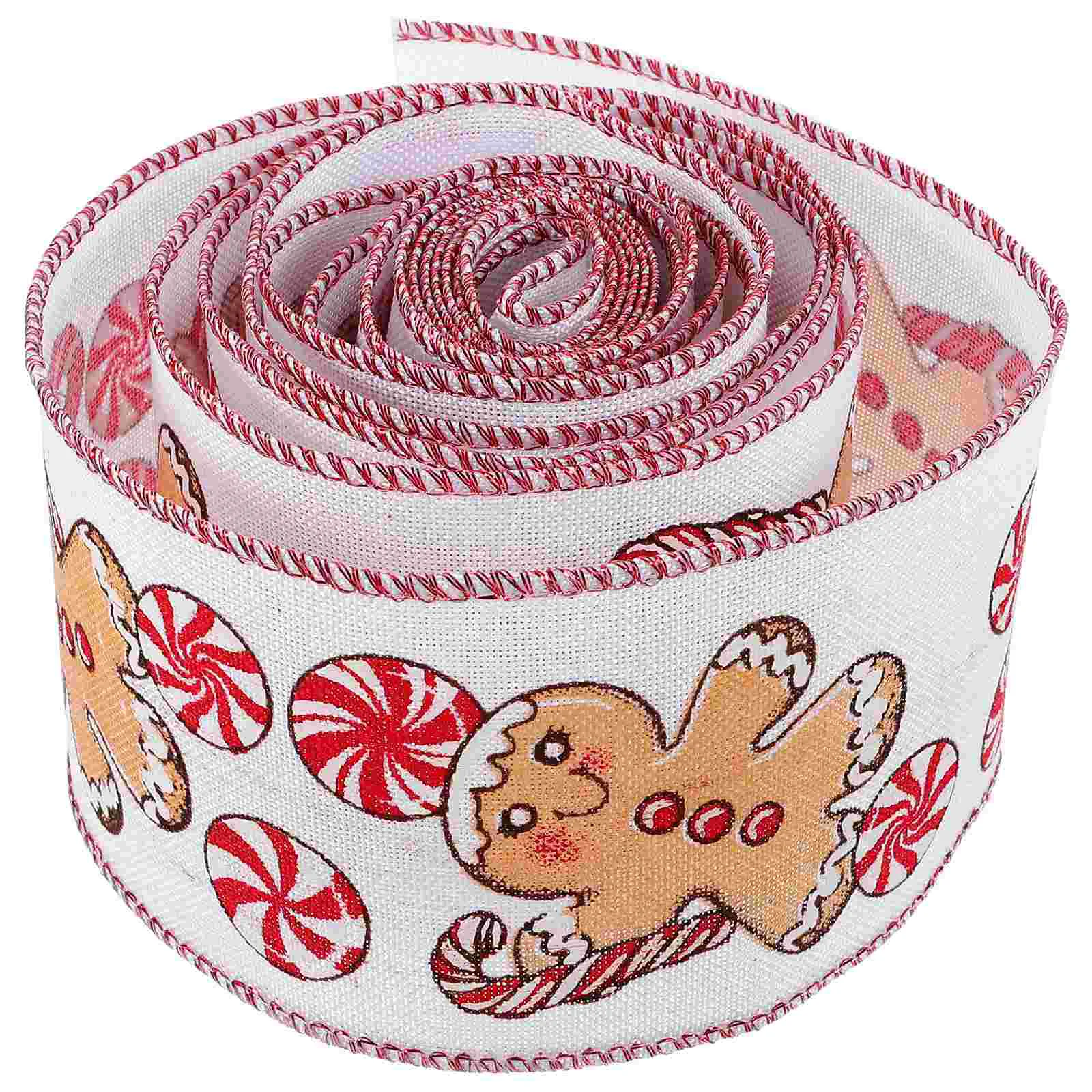 Gingerbread Man Handmade Wire Edge Bow Ribbon Christmas Trees Xmas Gift Velvet Iron