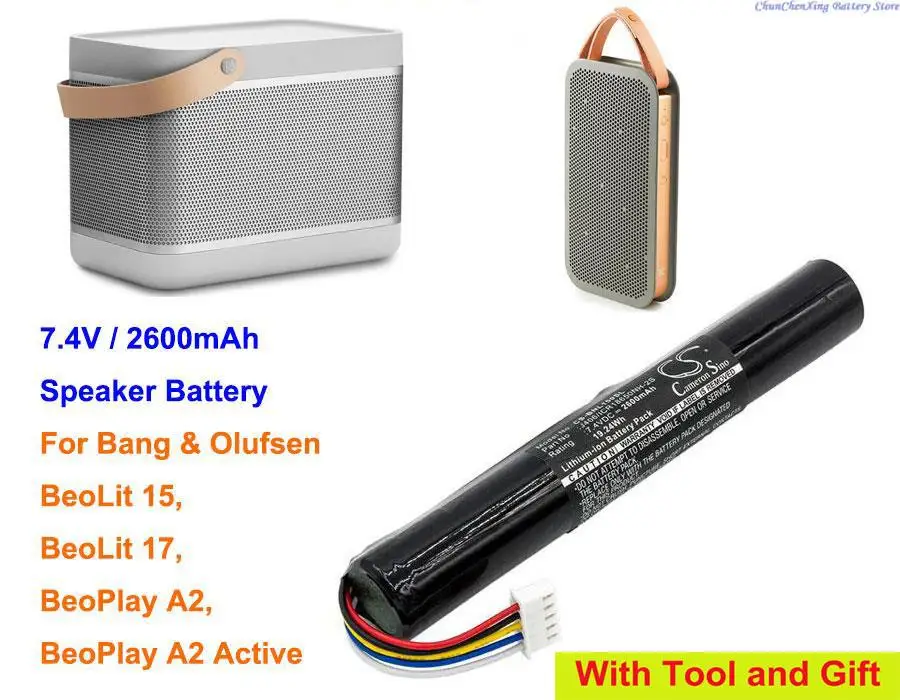 CS Zamienna bateria głośnikowa 2600 mAh J406/ICR18650NH-2S do Bang&Olufsen BeoLit 15, BeoLit 17, BeoPlay A2, BeoPlay A2 Active