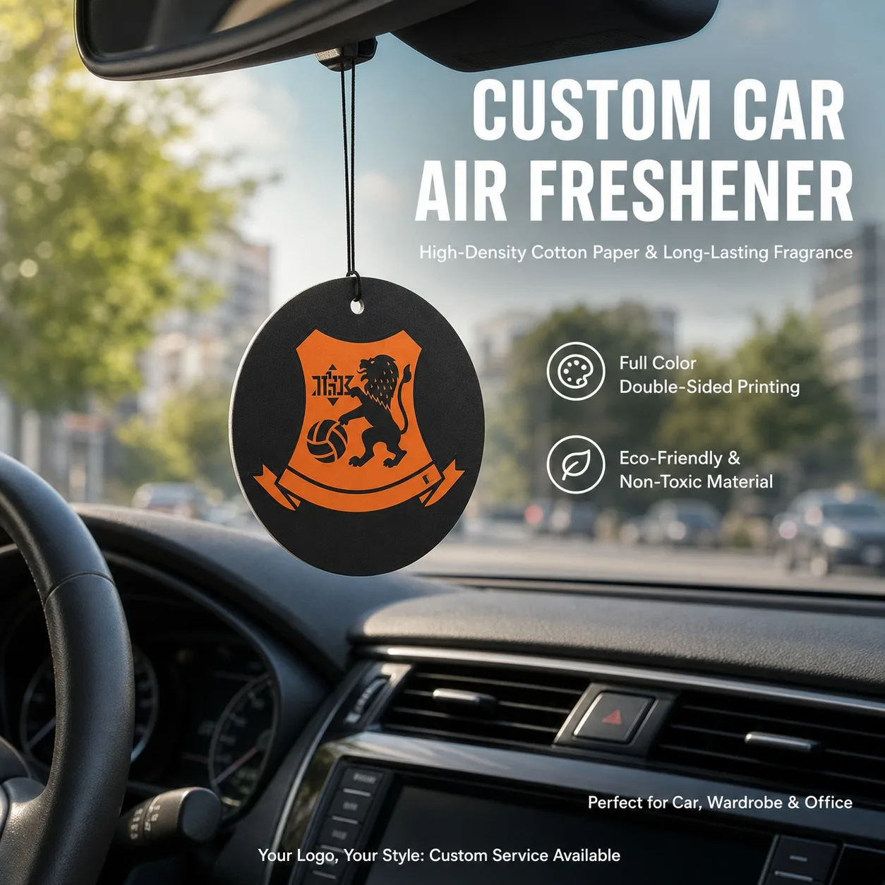 Team Crest Car Air Freshener Ornament, Ideal Souvenir Present for Football Lovers, Colleagues & Friends