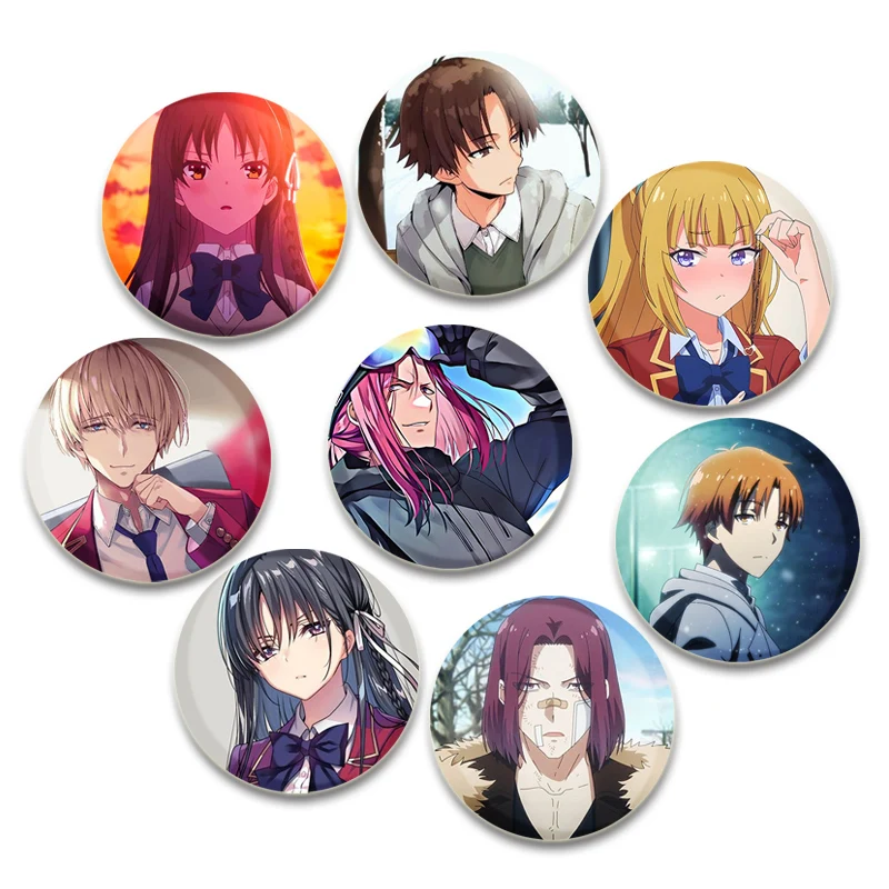 Anime Classroom of The Elite Brooch Ayanokouji Kiyotaka Horikita Suzune Karuizawa Kei Cartoon Badge Jacket Jeans Lapel Pins Gift