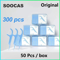 Original SOOCAS Professional Dental Flosser Ergonomic Design Food Grade Polymer Fiber Scrape Tongue Coating Clean Teeth Gaps  CN