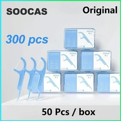 In Stock Youpin SOOCAS Dental Foss Pick Teeth Tooth Toothpicks Stick Oral Care Ergonomic Design Testing Food Grade 50pc/box