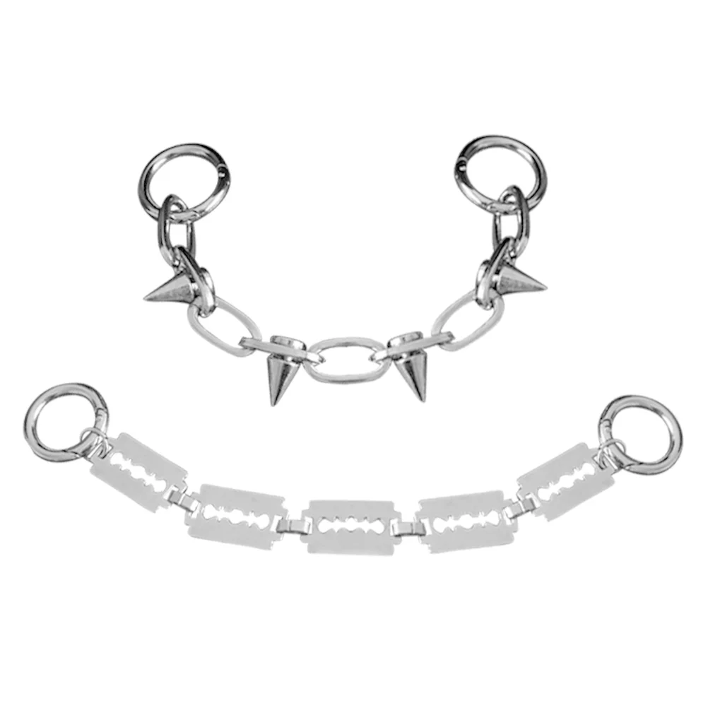 

2 Pcs Punk Shoe Chain Fashion Jewelry Decor Silver nament Hip Hop Goth Reusable Bright Colors Children Party Birthday Shoe