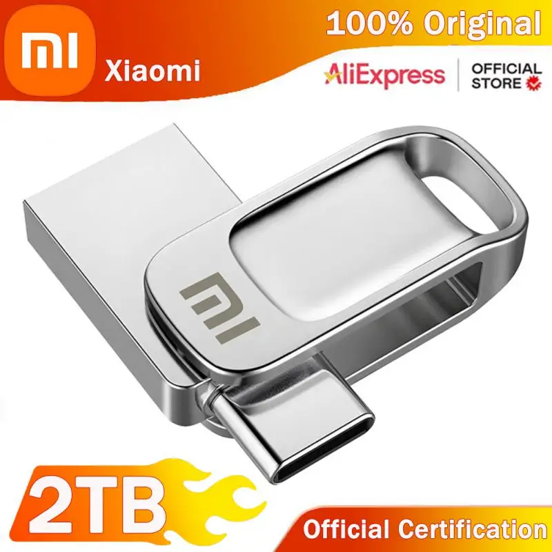 Xiaomi USB 3.0 Flash Drive Metal Pen Drive 2TB/1TB/512G Waterproof High Speed Flash Disk Mini Memory Sticks 2TB U Disk Pen Drive