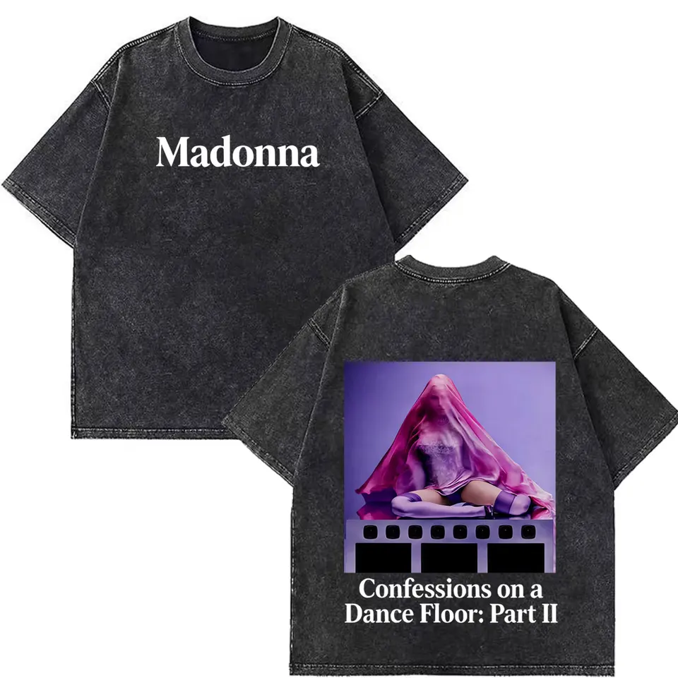 Madonna CONFESSIONS II Album Tour 2026 Print Vintage Washed T