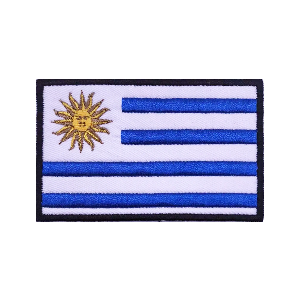 Uruguay flag Patches Armband Embroidered Patch Hook & Loop Iron On Embroidery  Badge Military Stripe