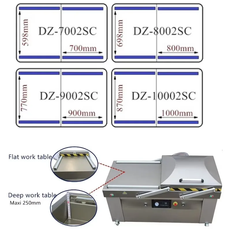 Fish Airtight Packaging Machine Vacuum Packer Double Chamber Meat Vacuum Packing Machine Food Vacuum Sealer Machine Industrial