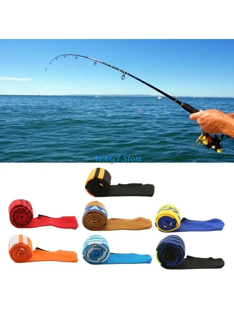 37JE lastic Fishing Rod Protect Cover Spinning Baitcasting Rod Fishing Poles Covers