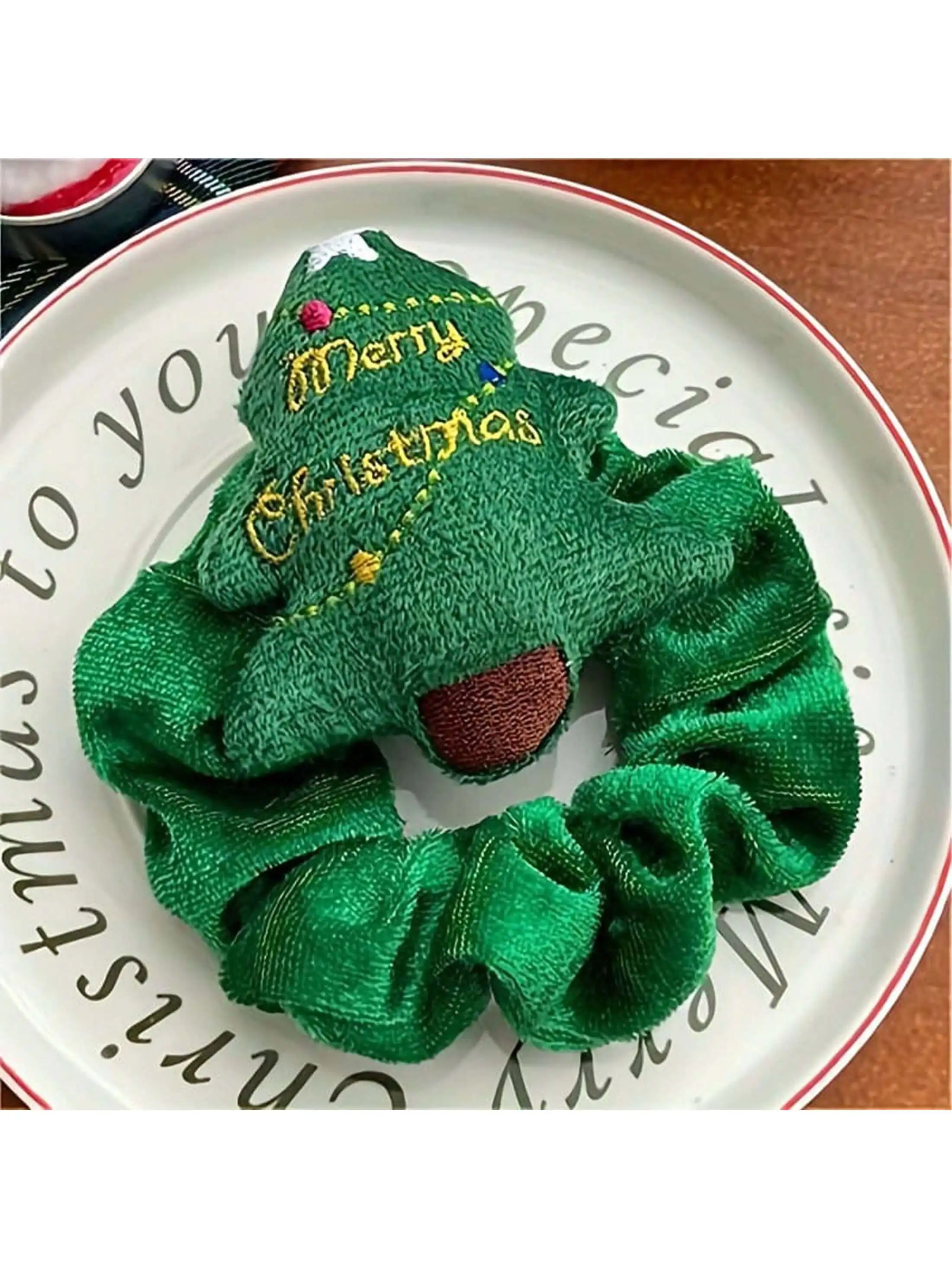 قطعة واحدة من ربطة شعر عيد الميلاد الاحتفالية - ربطة شعر بتصميم سانتا كلوز والرنة، ربطة شعر مرنة متينة لحفلات العطلات، يوميًا #5